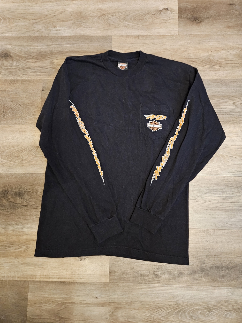 Harley-Davidson Black Long Sleeve Graphic Pocket Tee Size L